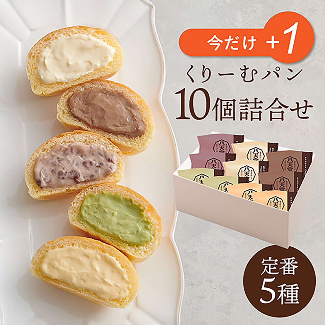 ＼今だけプラスワン／くりーむパン10個詰合せ(5種)　C256