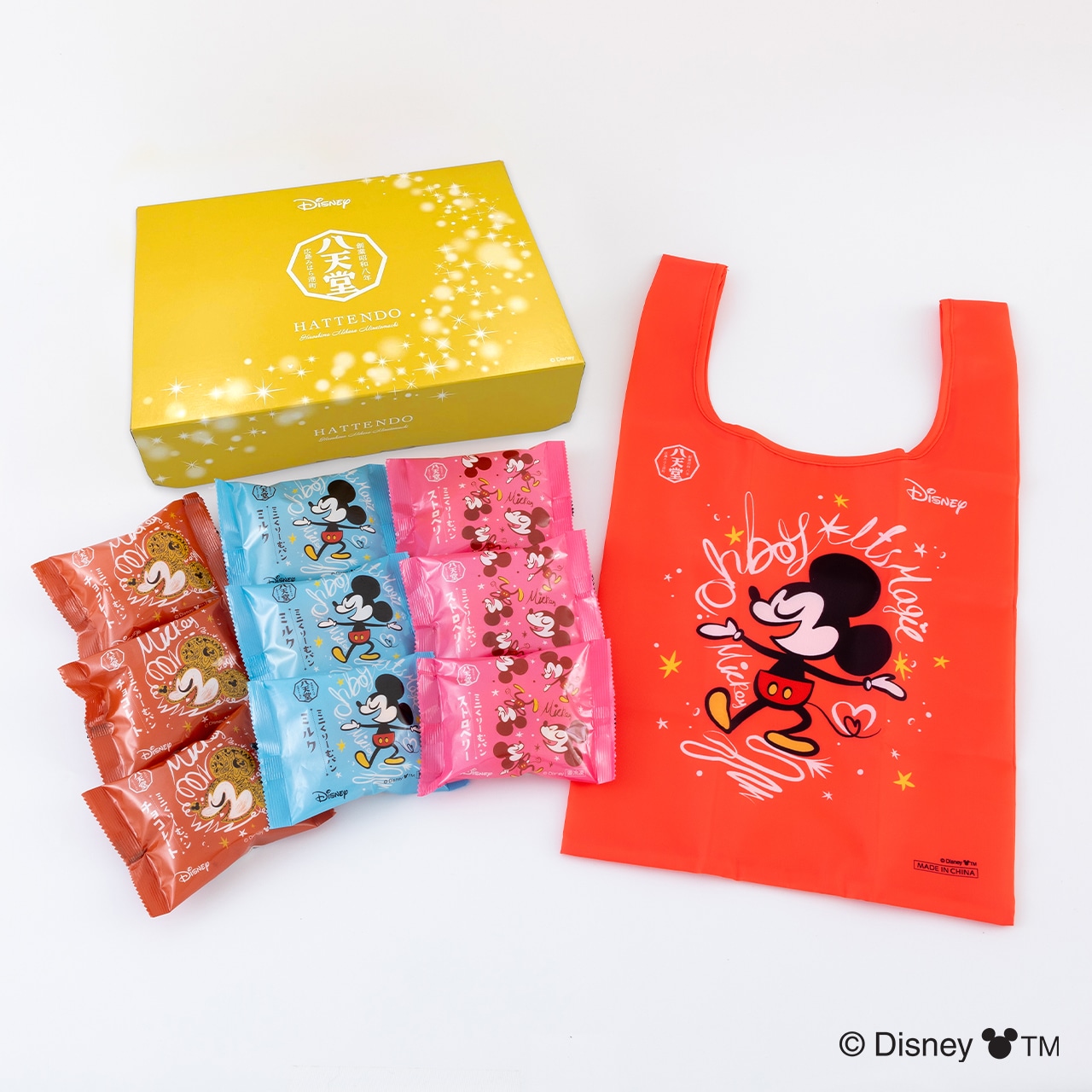 [f-di03]【お急ぎ便】【Disney】ミッキーマウス／ミニくりーむパン9個詰合せエコバッグ付きセット（3種）