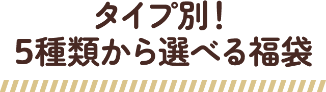 タイプ別！５種類から選べる福袋